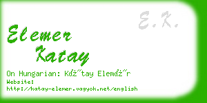 elemer katay business card